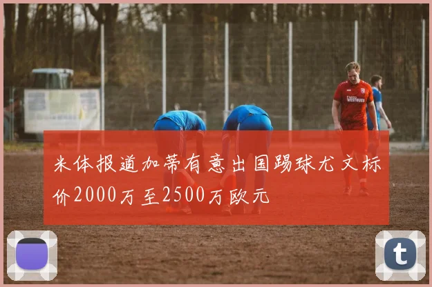 米体报道加蒂有意出国踢球尤文标价2000万至2500万欧元